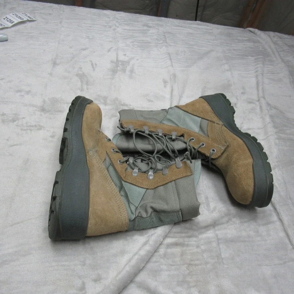 Mens Combat Boots US4 Military Lace‎ Up Vibram Sole Suede Closed Toe ASTMF2413